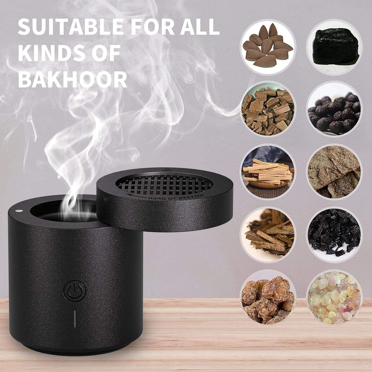 Rotating Flip Lid Electric Bakhoor Burner – Modern Fragrance Experience