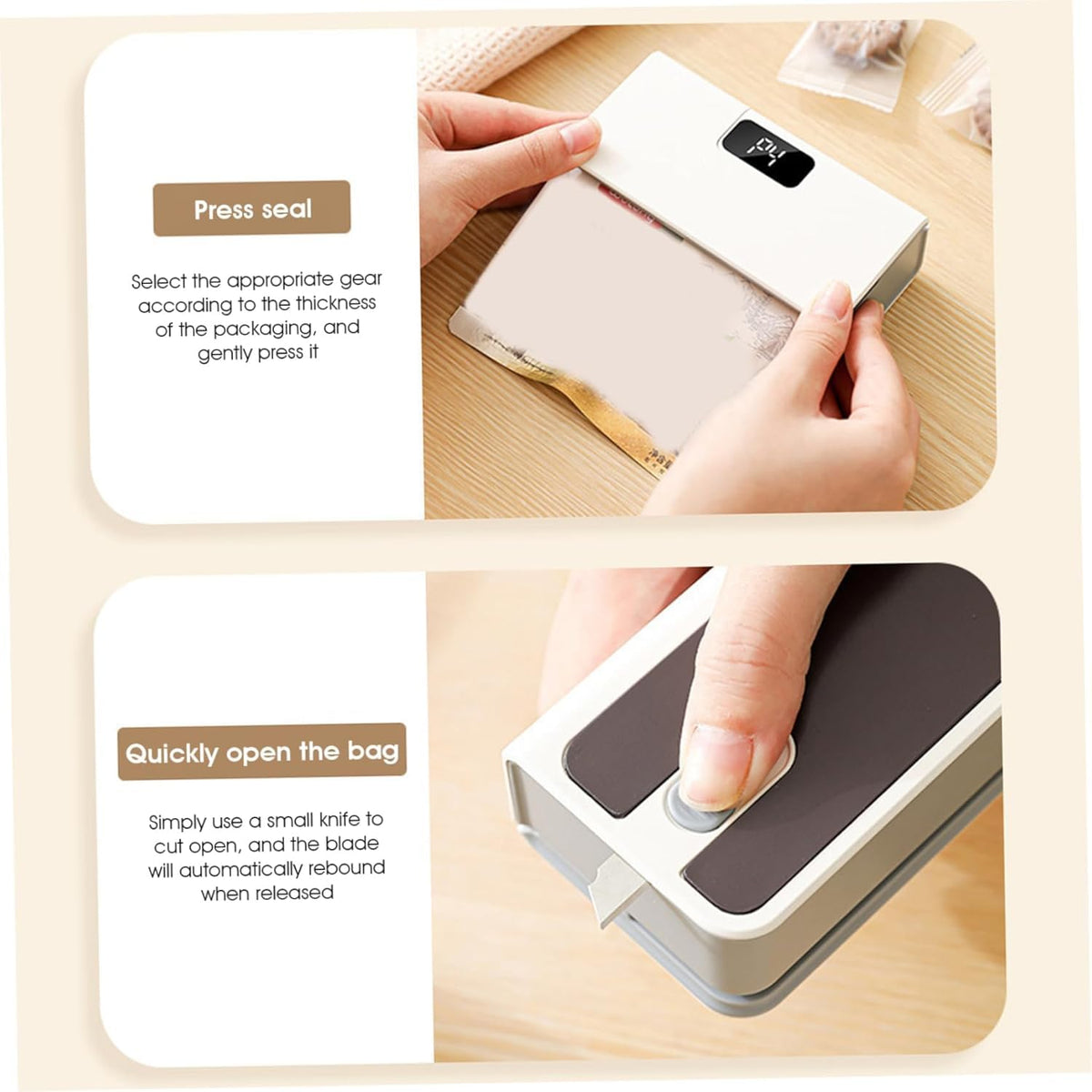 2-in-1 Portable Heat Bag Sealer – Compact Food Storage Sealing Tool