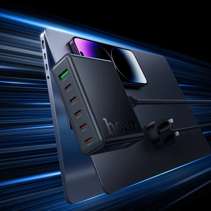 HOCO 6-in-1 Fast Charging Hub 70W – موزع شحن سريع 6 في 1 بقوة 70 واط