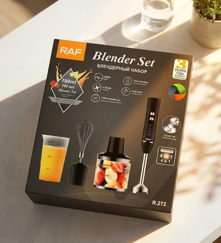 RAF 4-in-1 Blender Set 1200W – خلاط يدوي 4 في 1 بقوة 1200 واط