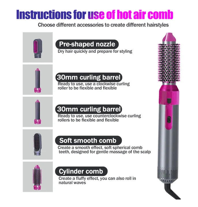 Ceramic Air Wrap Styler 5-in-1 – جهاز تصفيف الشعر الهوائي السيراميكي 5 في 1
