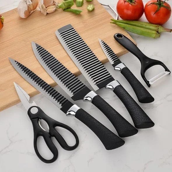 KUNZHISHENG 6-Piece Kitchen Knife Set – طقم سكاكين مطبخ من 6 قطع